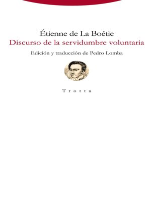 cover image of Discurso de la servidumbre voluntaria